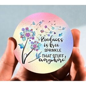 Set of 2‎ Car Coasters, Kindness Is Free Car Coaster, Neoprene Car Coaster